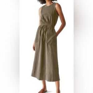 Michael Stars Wilhelmina Stretch Cotton & Linen Midi Tank Dress